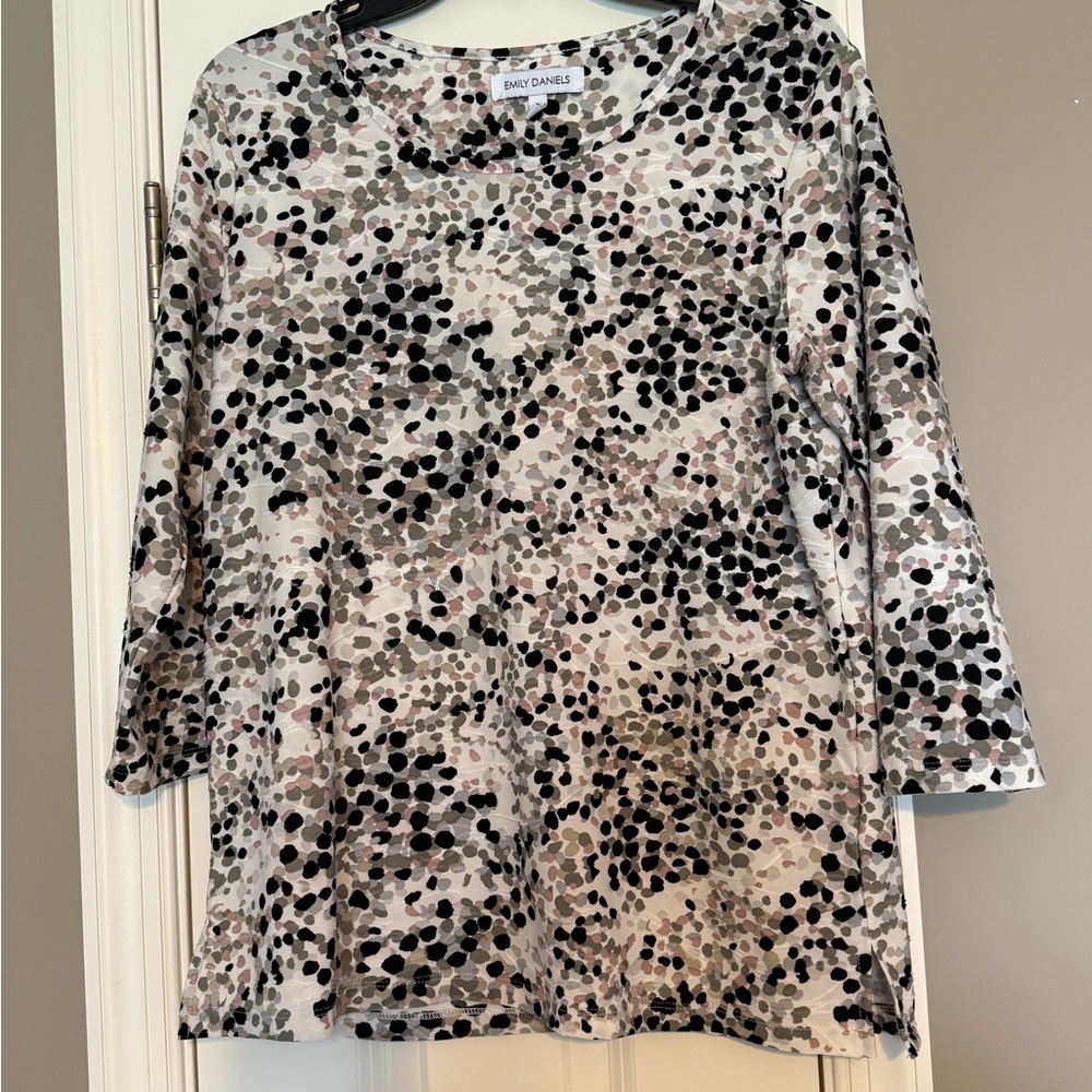 Women's Polka Dot Top - Black and Gray